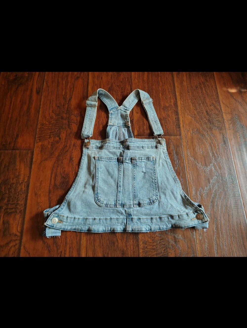 Custom denim overalls bib crop top shirt size L-XL